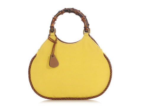 Gucci Small Yellow Bamboo Handle Bag