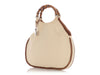 Gucci Beige Canvas Bamboo Handle Bag