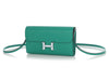 Hermès Vert Jade Epsom and Bleu Brume Enamel Clasp Constance To Go