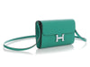 Hermès Vert Jade Epsom and Bleu Brume Enamel Clasp Constance To Go