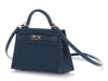 Hermès Mini Deep Blue and Ebène Chèvre Verso Kelly 20