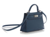 Hermès Mini Deep Blue and Ebène Chèvre Verso Kelly 20