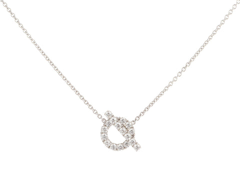 Hermès 18K White Gold Diamond Finesse Pendant Necklace