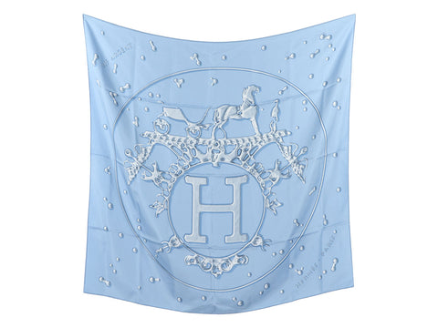 Hermès Vif Argent Silk Scarf 90cm