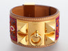 Hermès Gold-Tone Embroidered Year of India Collier de Chien CDC Bracelet