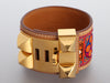 Hermès Gold-Tone Embroidered Year of India Collier de Chien CDC Bracelet