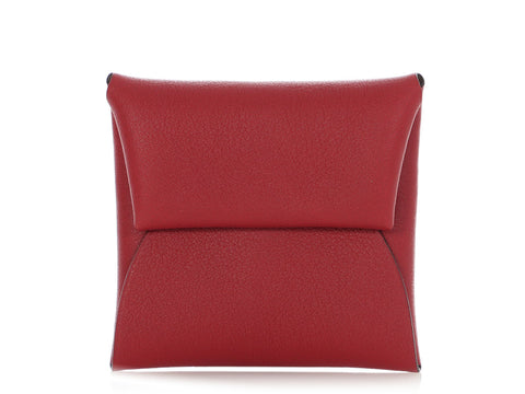 Hermès Rouge Grenat Evercolor Verso Bastia Coin Purse