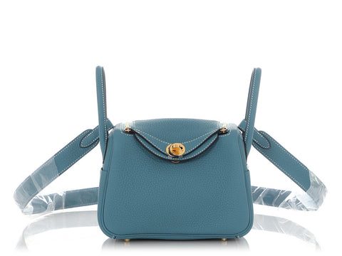 Hermès Mini New Blue Jean Clémence Lindy 20