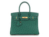 Hermès Vert Vertigo Ostrich Birkin 30