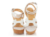 Hermès White Leather and Brown Suede Platform Wedges