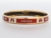 Hermès Narrow Red and White Enamel Astrology Bangle