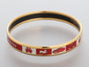 Hermès Narrow Red and White Enamel Astrology Bangle