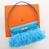 Hermès Bleu Frida Chèvre and Ostrich Kelly Elan Foile