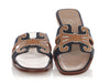 Hermès Denim and Leather Oran Sandals