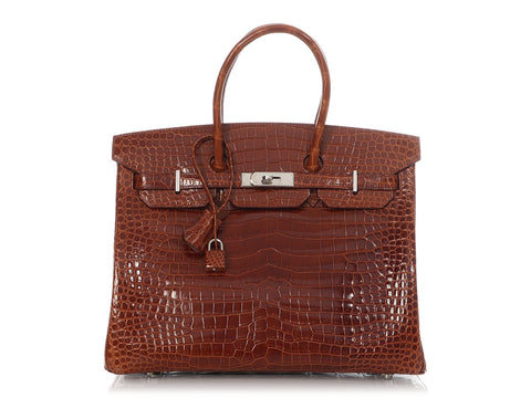 Hermès Miel Shiny Porosus Crocodile Birkin 35