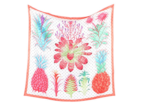 Hermès Index Bromeliaceae Silk Scarf 90cm