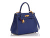 Hermès Special Order Bleu Electrique and Bougainvillea Chèvre Verso Kelly 25