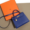 Hermès Special Order Bleu Electrique and Bougainvillea Chèvre Verso Kelly 25