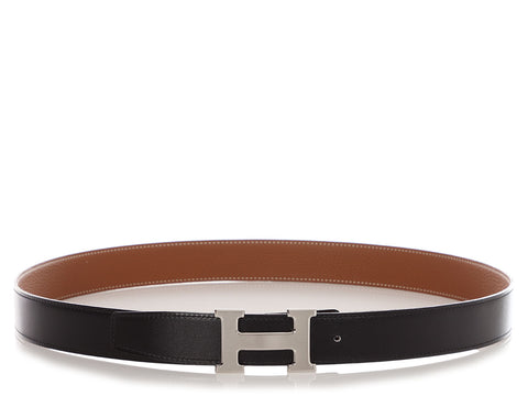 Hermès Black and Gold Reversible Belt Kit 32mm