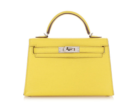 Hermès Jaune Citron Chèvre Kelly 20