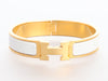 Hermès Small White Enamel Clic-Clac Bracelet