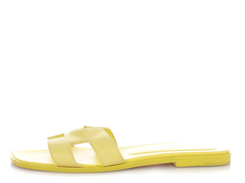 Hermès Yellow Epsom Oran Sandals