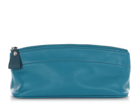 Hermès Bleu Izmir and Colvert Lambskin Tohubohu Pouch MM