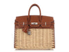 Hermès Naturel Wicker and Fauve Barenia Picnic Birkin 25