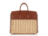 Hermès Naturel Wicker and Fauve Barenia Picnic Birkin 25