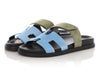 Hermes Blue and Green Suede Chypre Sandals