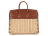 Hermès Naturel Wicker and Fauve Barenia Picnic Birkin 25