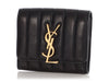 Saint Laurent Black Quilted Lambskin Monogram Vicky Wallet