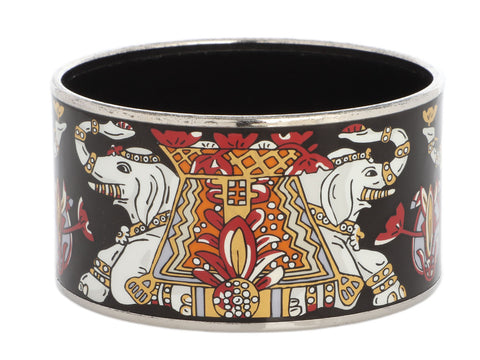 Hermès Extra Wide Enamel Elephant Torana Bangle