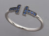 Tiffany & Co 18K White Gold Sapphire T Wire Ring