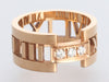 Tiffany & Co. 18K Rose Gold Three-Diamond Wide Open Atlas Ring