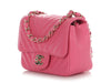 Chanel Mini Pink Chevron-Quilted Lambskin Classic