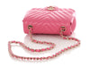 Chanel Mini Pink Chevron-Quilted Lambskin Classic