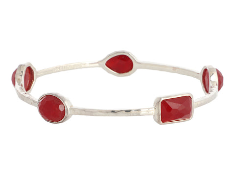 Ippolita Sterling Silver Carnelian 5-Stone Rock Candy Bangle