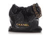 Chanel Small Black Quilted Shiny Calfskin 22