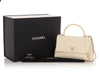 Chanel Small White Quilted Caviar Coco Handle