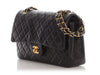 Chanel Vintage Medium/Large Black Quilted Lambskin Classic Double Flap