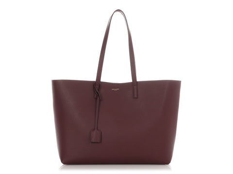 Saint Laurent Large Burgundy Shopping Tote