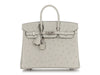 Hermès SO Gris Perle Ostrich Verso Birkin 25