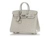 Hermès SO Gris Perle Ostrich Verso Birkin 25