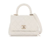 Chanel Extra Mini White Quilted Caviar Coco Handle TPM