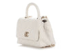 Chanel Extra Mini White Quilted Caviar Coco Handle TPM