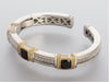 Judith Ripka Two-Tone Onyx and Diamond Kick Cuff Bracelet