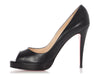 Christian Louboutin Black Leather Peep-Toe Platform Pumps