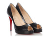 Christian Louboutin Black Leather Peep-Toe Platform Pumps