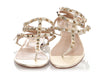 Valentino Metallic Gold Rockstud Gladiator Sandals